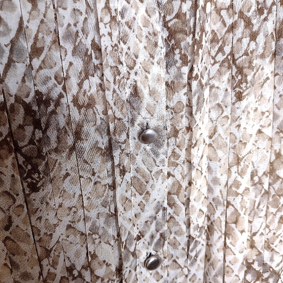 Talbots Snakeskin Print Sheer Blouse With Tank Top Size 12 Twinset Party Holiday - Picture 6 of 9